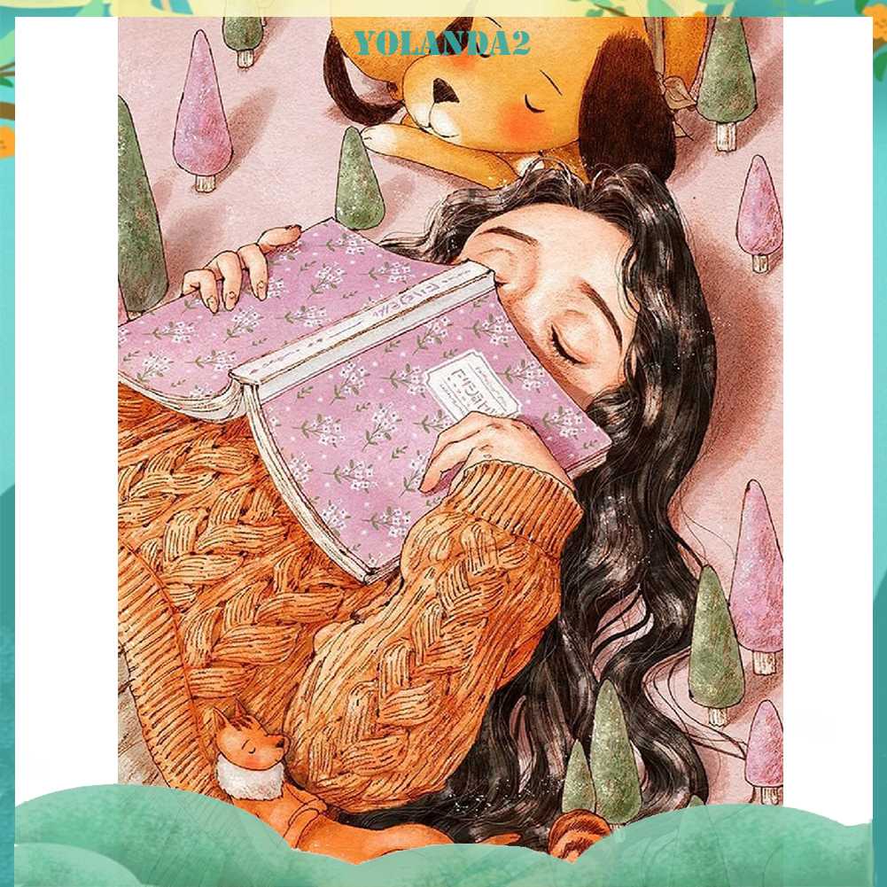 Tranh Đính Đá Kim Cương Toàn Bộ 5D DIY Hình Vẽ Cô Gái Trang Trí Nhà Cửa