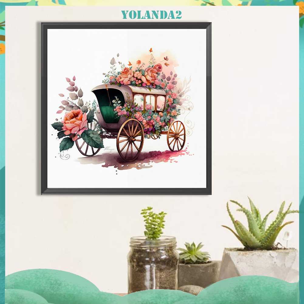 Tranh Đính Đá Kim Cương Toàn Bộ 5D DIY Hình Vẽ Hoa Trang Trí Nhà Cửa Xe Hơi