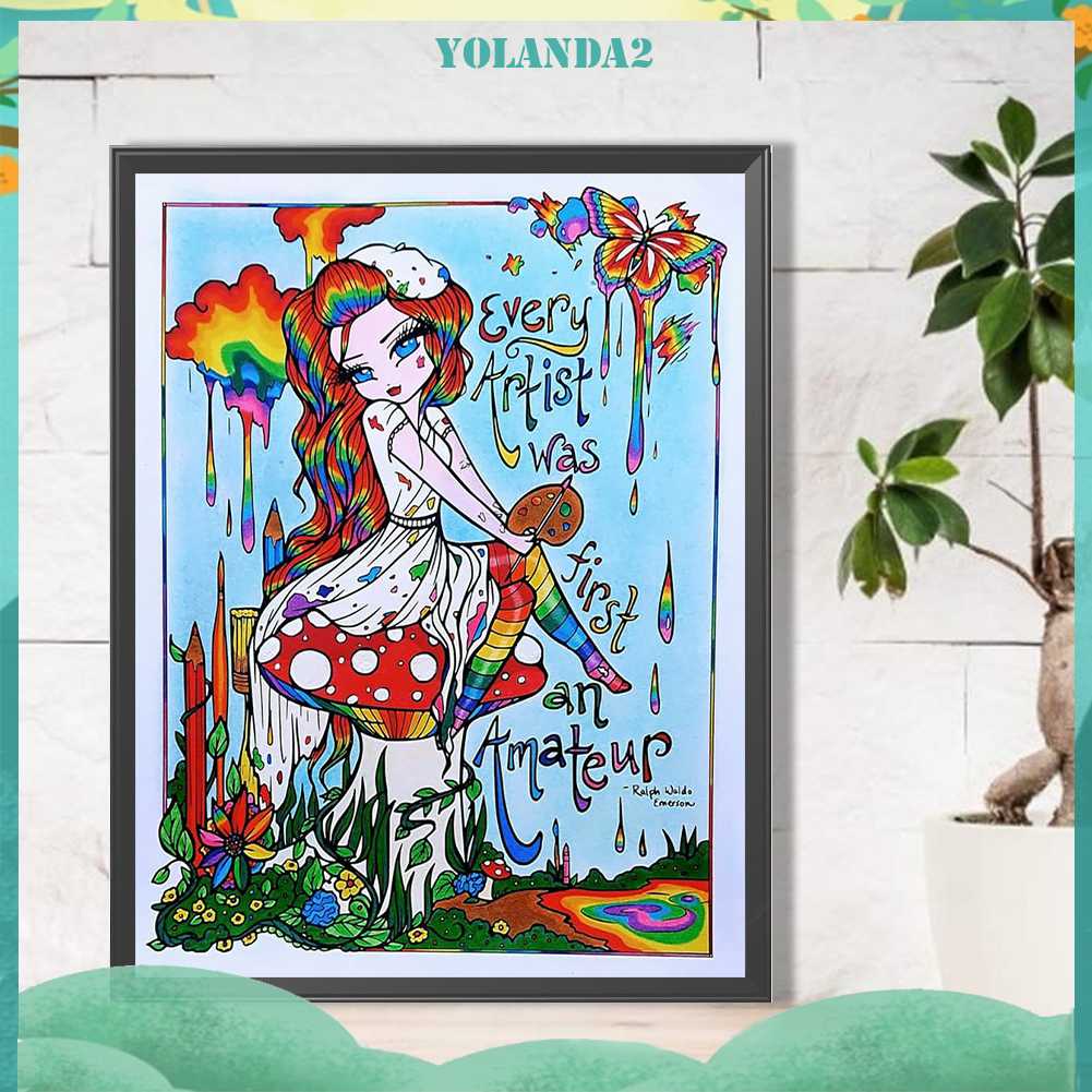 Tranh Đính Đá Kim Cương Toàn Bộ 5D DIY Hình Vẽ Cô Gái Trang Trí Nhà Cửa