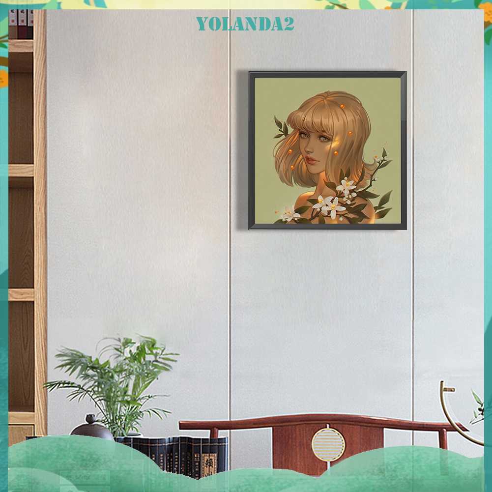 Tranh Đính Đá Kim Cương Toàn Bộ 5D DIY Hình Vẽ Cô Gái Trang Trí Nhà Cửa