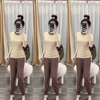 Set đồ bộ dài thể thao nữ mặc ở nhà đi chơi