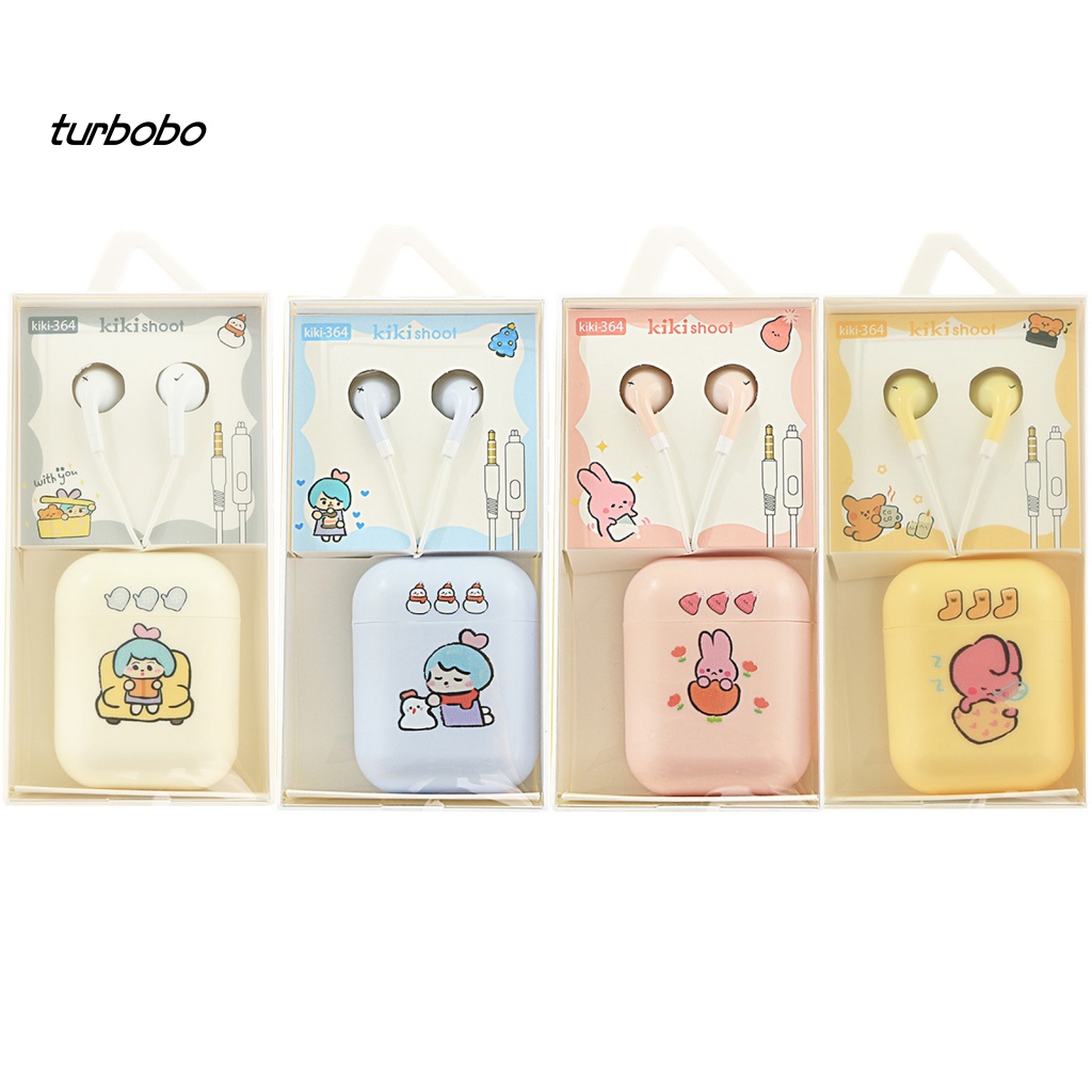 Tai Nghe Nhét Tai Jack 3.5mm Có Micro Âm Thanh Nổi Họa Tiết Hoạt Hình Dễ Thương Cho Bé