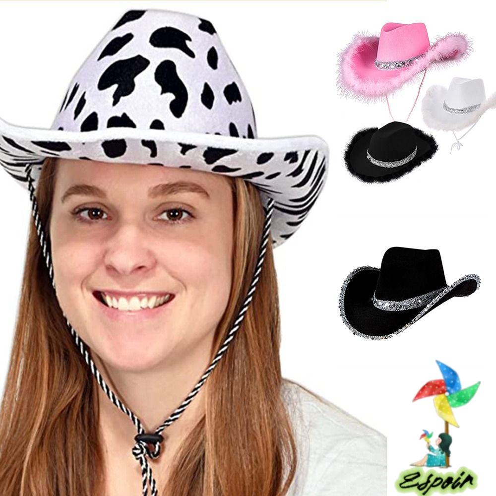 Mũ Cao Bồi Đính Kim Sa Lấp Lánh Hóa Trang Dự Tiệc Cho Nữ