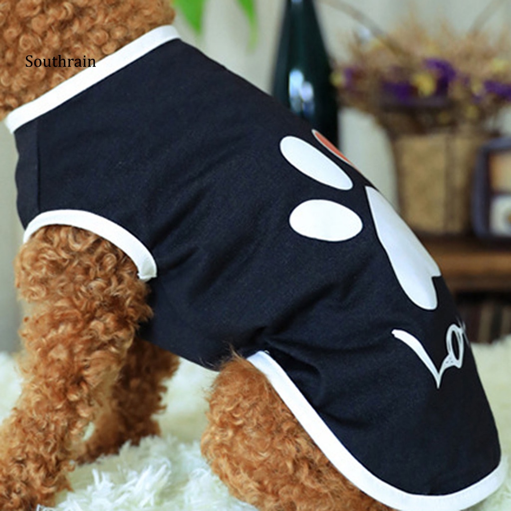 Áo Sát Nách Thoáng Khí In Họa Tiết Dấu Chân Cún Dễ Thương Thời Trang Mùa Hè Cho Cún Cưng