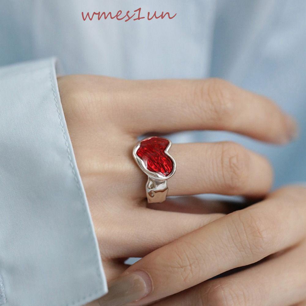 Nhẫn Đồng Y2k Dạng Hở Hình Trái Tim Tinh Tế Có Thể Điều Chỉnh WMES15H Cho Nữ