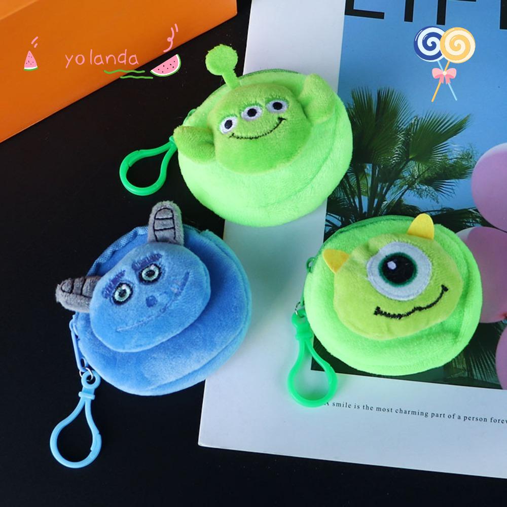 Ví Tròn Đựng Tai Nghe / Tiền Xu / Chìa Khóa Họa Tiết Đôi Mắt To Dễ Thương