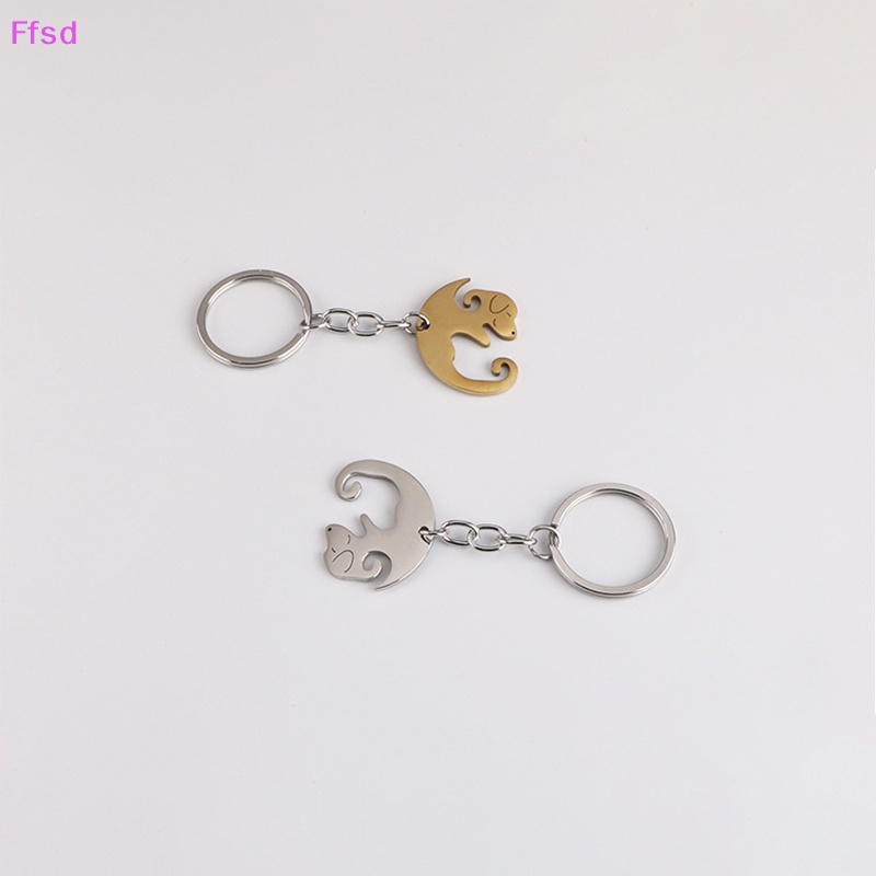 Móc Chìa Khóa Bằng Thép Không Gỉ Hình Chú Chó Dễ Thương Chống Thất Lạc Tiện Dụng