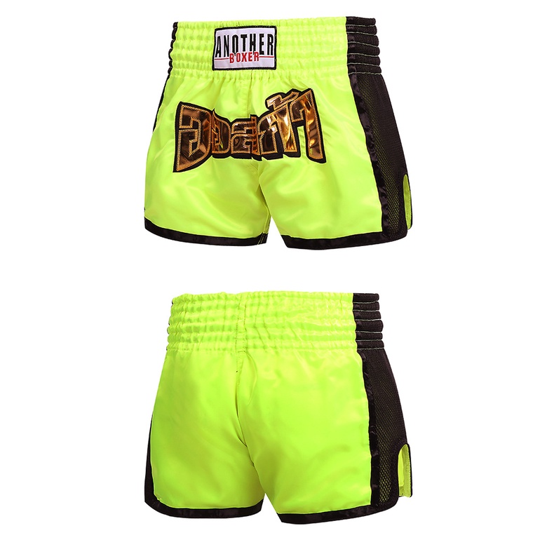 Quần Ngắn Tập Boxing / Muay Thái Phối Lưới Thêu Họa Tiết Phong Cách Mới Cho Nam / Nữ