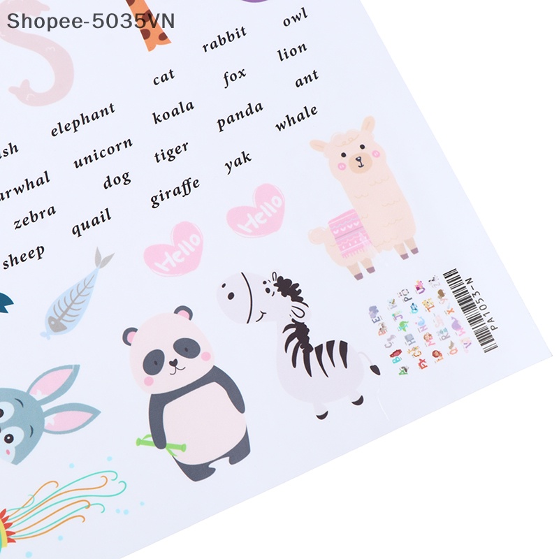 Đề Can Dán Tường 1.vn Hình 26 Chữ Cái / Động Vật Hoạt Hình Trang Trí Phòng Bé