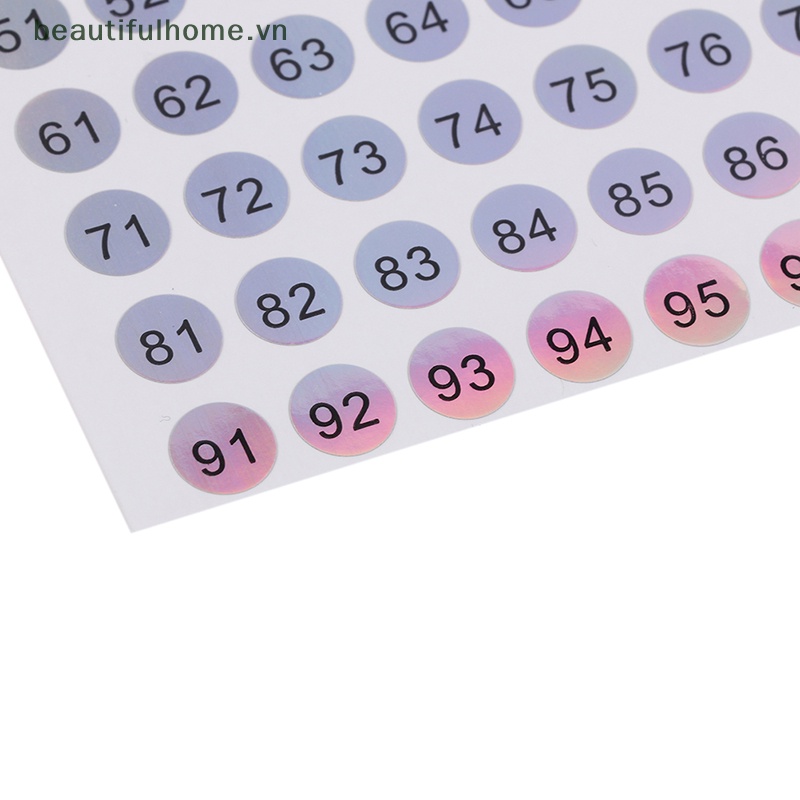 Set 1-500 Nhãn Dán Đánh Dấu Số Laser Trang Trí Móng Nghệ Thuật