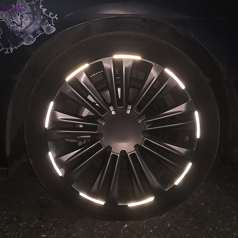 Miếng Dán Trang Trí Bánh Xe Hơi / Mô Tô Phản Quang Độc Đáo Mới