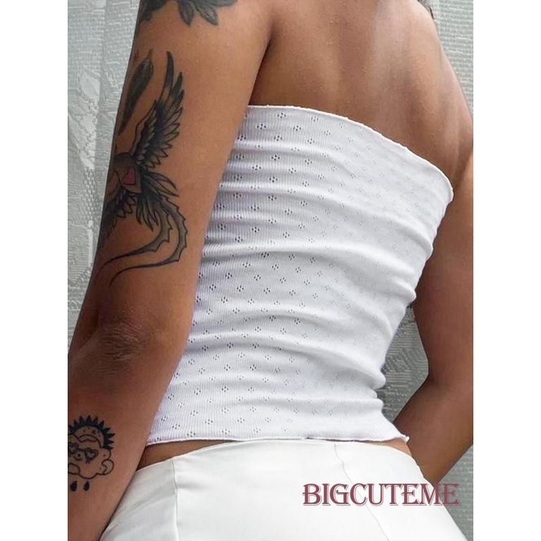 Áo Lửng Không Tay Hở Lưng In Hoa Thời Trang Mùa Hè Cho Nữ