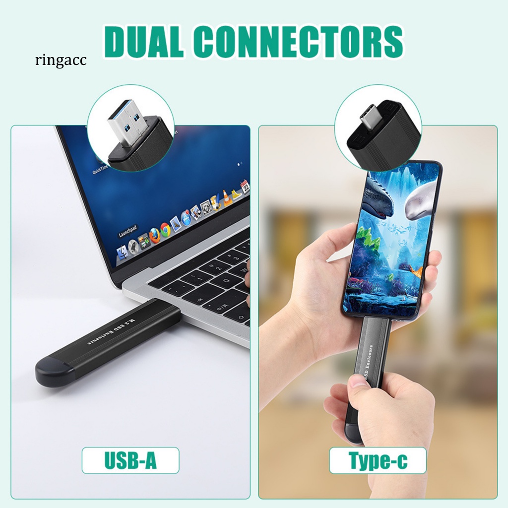 Hộp Ổ Cứng 10Gbps Cổng Type-C USB 3.1 Sang M.2 NVMe / SATA Tốc Độ Cao