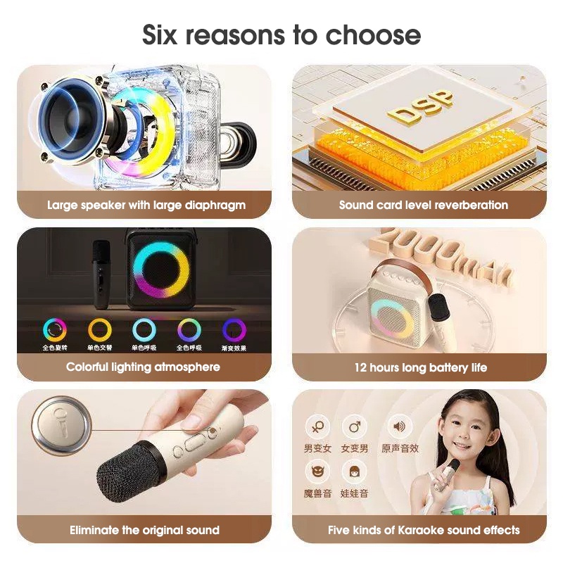 Loa bluetooth Không Dây Hát karaoke 3d