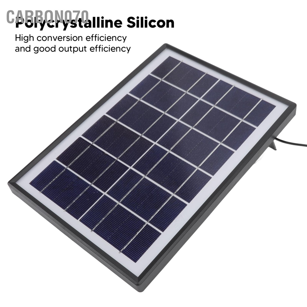 Carbon070 Bảng điều khiển năng lượng mặt trời 6W 6V Đa tinh thể Silicon Bộ sạc di động bền cho đèn điện thoại gia dụng