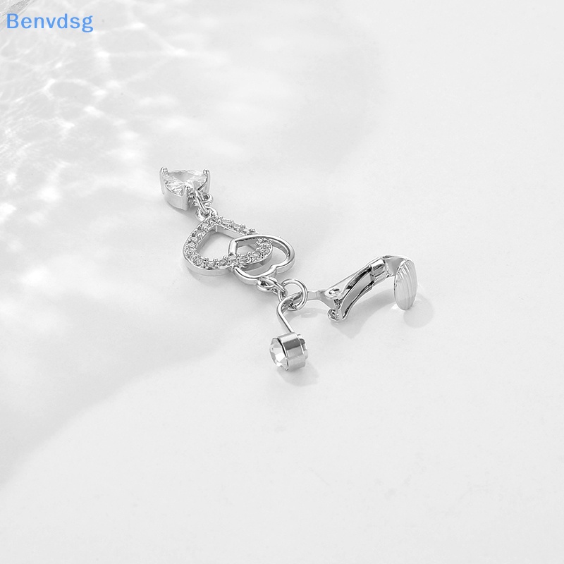 Benvdsg > Khuyên Rốn Thép Trắng Đính Đá Zircon Hình Trái Tim Không Cần Khoan Lỗ Sáng Tạo Thời Trang Cho Nữ well