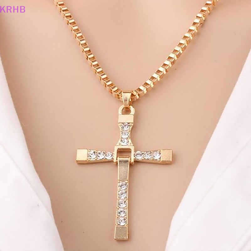 Vòng cổ Mặt Thánh Giá Đính Đá Thời Trang Dành Cho Nam Mới