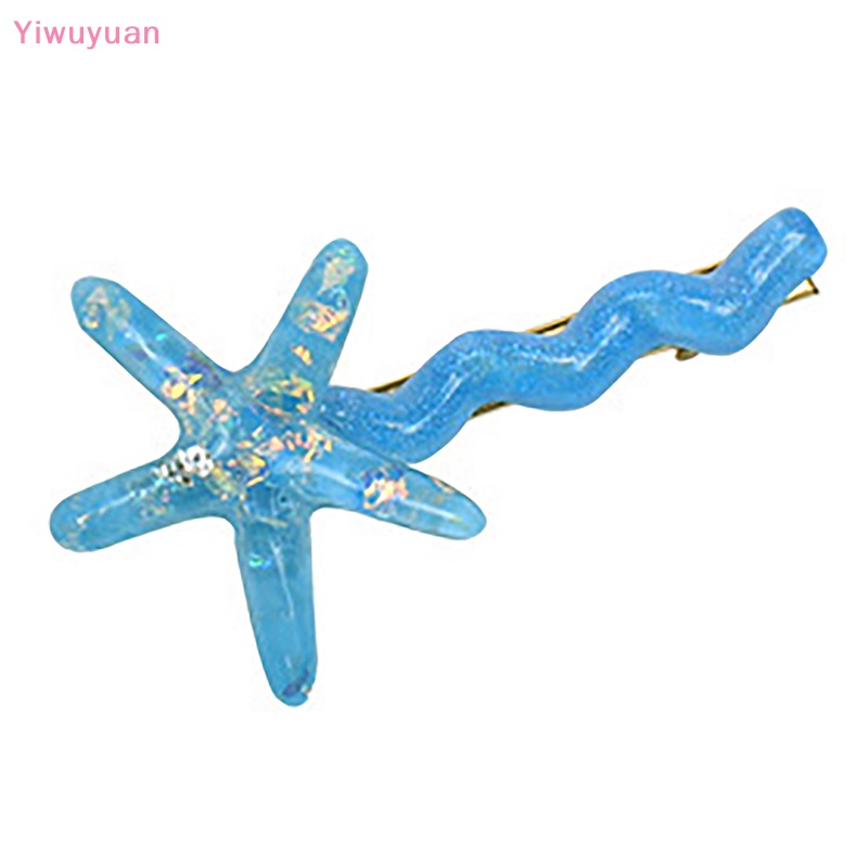 Kẹp Tóc Nữ Hình Sao Biển Lá Vàng Gợn Sóng Thời Trang Mới