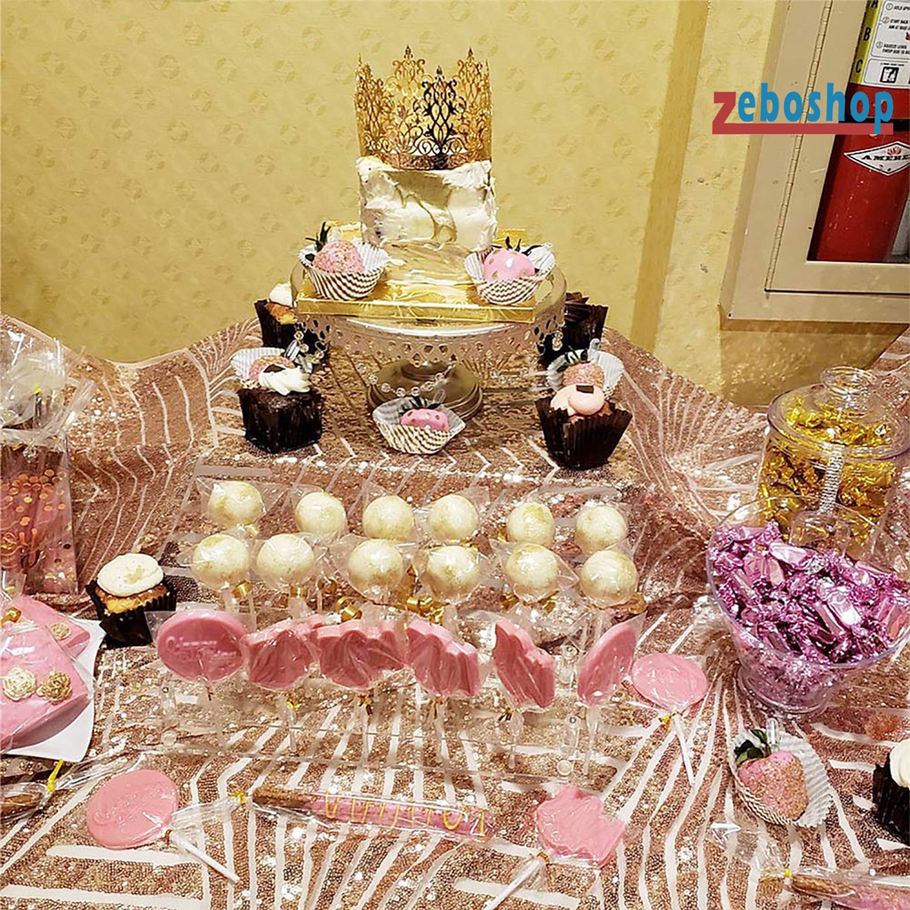 1 Giá Đỡ Kẹo Mút Hình Chữ Nhật Bằng Acrylic Hai Lớp Dùng Trưng Bày Tiệc Cưới