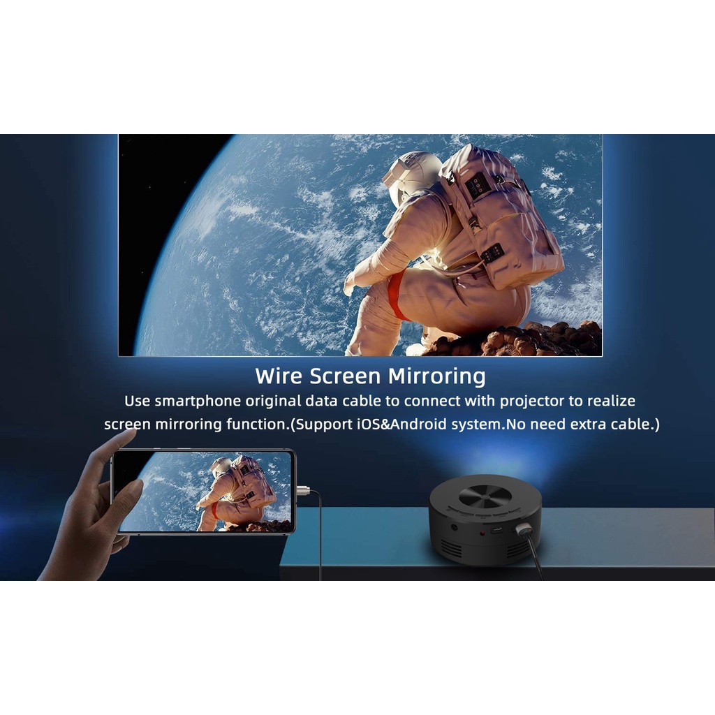 Máy chiếu mini có thể kết nối với điện thoại di động Apple/Android để chiếu máy chiếu nhỏ gọn full HD Giao hàng tận nơi nhanh chóng
