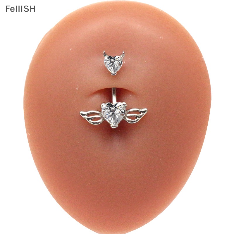 Khuyên Rốn Hình Cánh Trái Tim Đính Đá Pha Lê Thời Trang Cho Nữ 439br