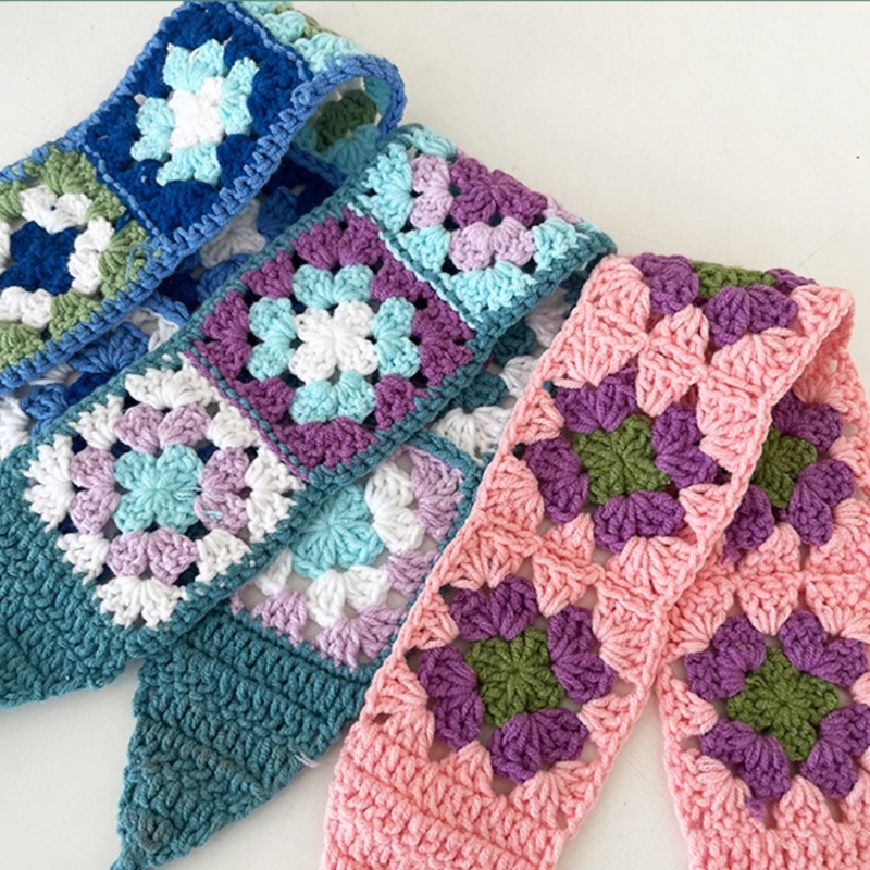 Băng Đô Cài Tóc Bằng Len Móc Thủ Công Họa Tiết Hoa Dễ Thương Chống Nắng Cho Nữ