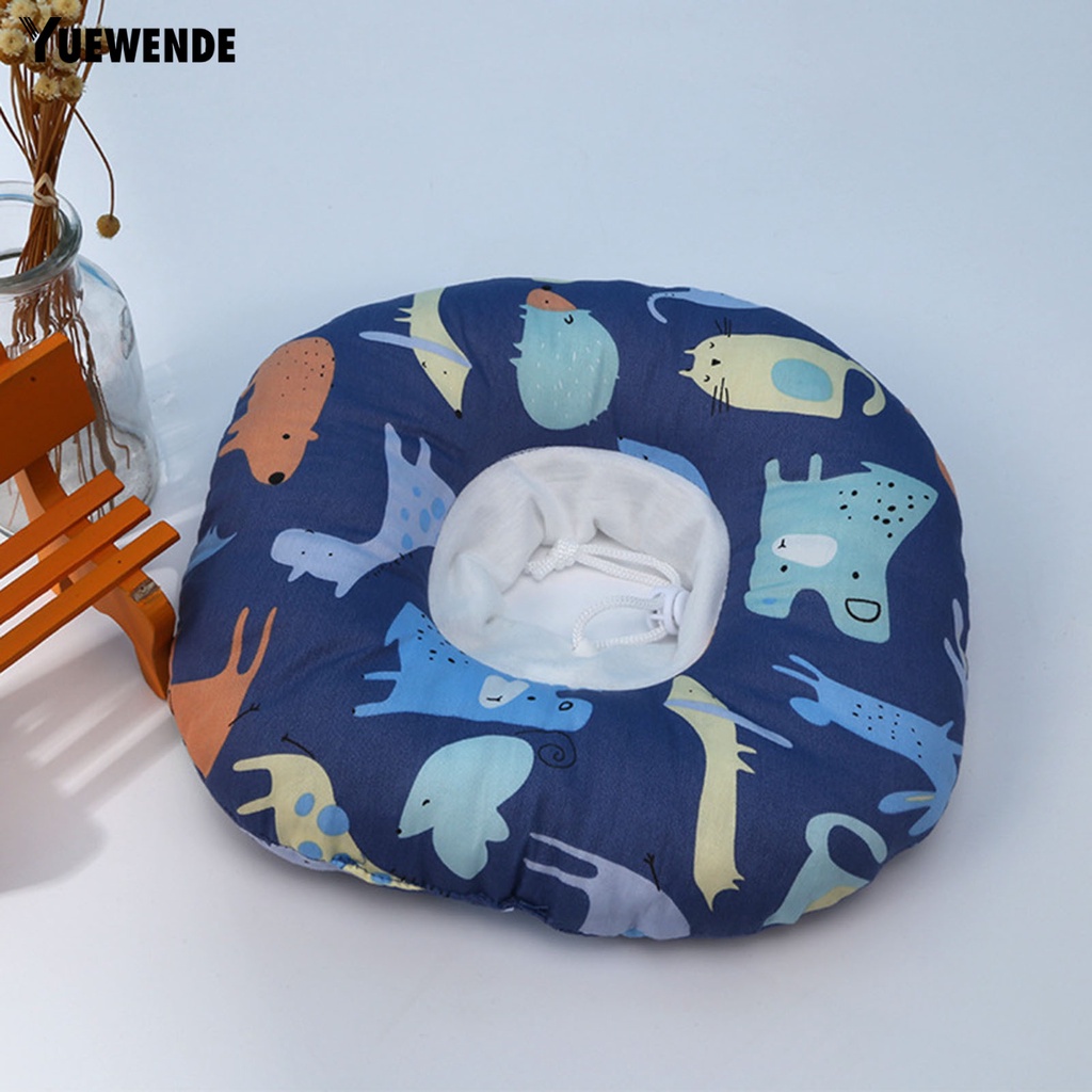 Yq.e Vòng Cổ Bằng Vải Bông Mềm Chống Cắn Chống Trầy Xước In Hoạt Hình Có Thể Điều Chỉnh Cho Thú Cưng