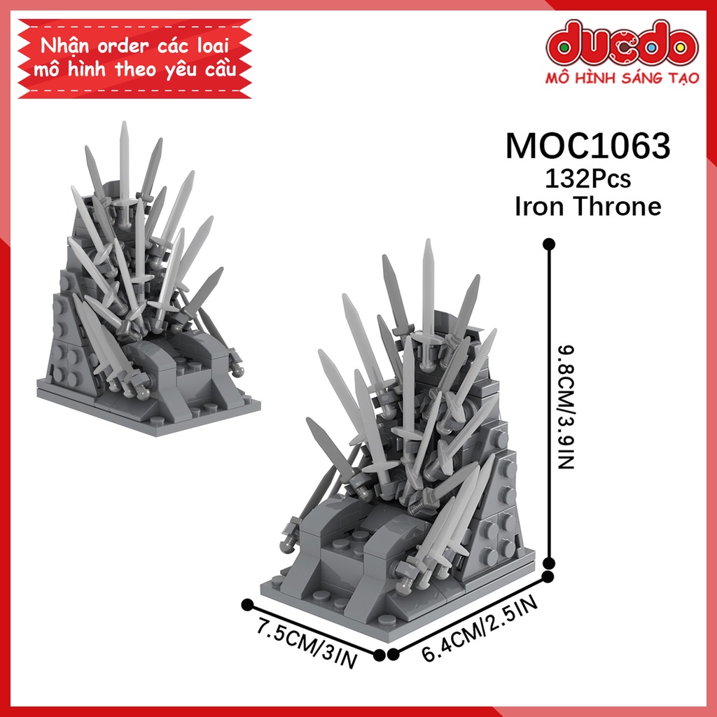 MOC 1063 Lắp ghép Iron Throne Game of Thrones - Ngai sắt trong Trò chơi vương quyền - Đồ chơi Xếp hình Mô hình