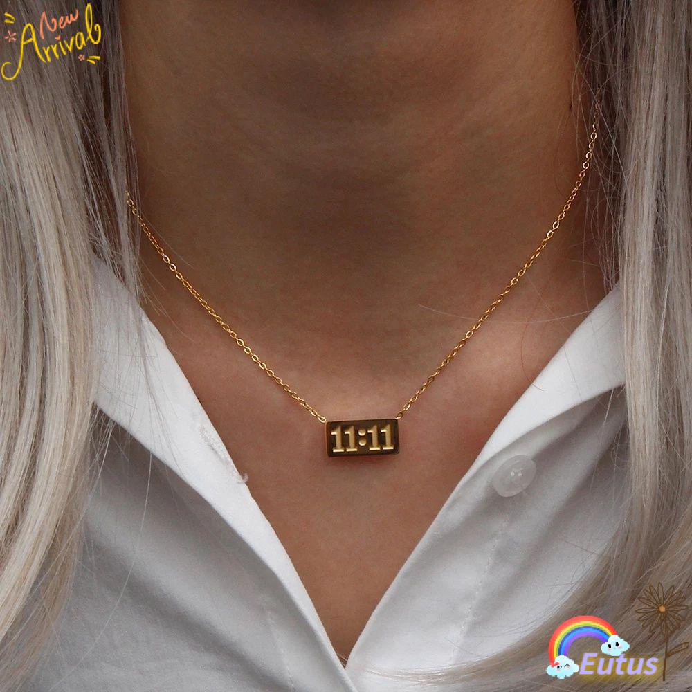 Vòng Cổ Bằng Thép Titan Tỉ Lệ 11: 11 Phong Cách INS Cho Nam Và Nữ