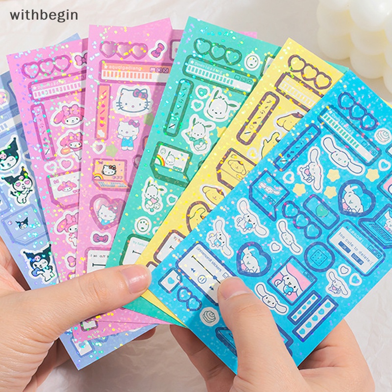 Bộ 3 Miếng Dán Trang Trí Laptop Họa Tiết Hoạt Hình Melody Kuromi Cinnamoroll