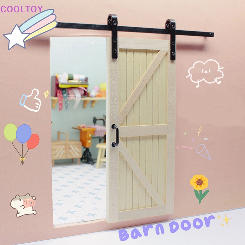 1 Set Mô Hình Cửa Trượt Trang Trí Nhà Búp Bê Tỉ Lệ 1: 12