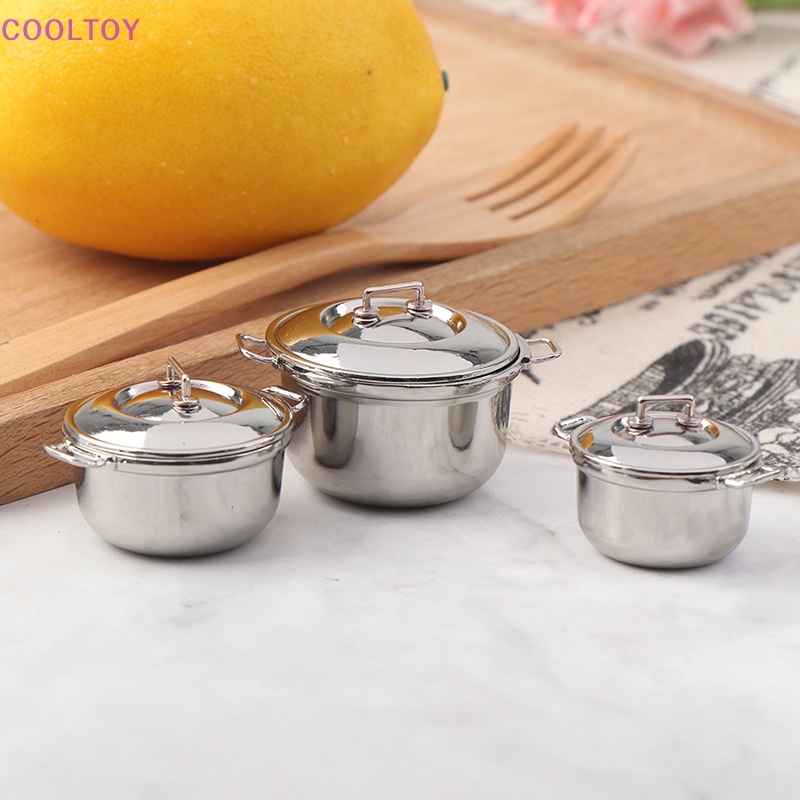 Cooltoy Mô Hình Nồi Hầm Bằng Thép Không Gỉ 1 / 12 Trang Trí Nhà Búp Bê