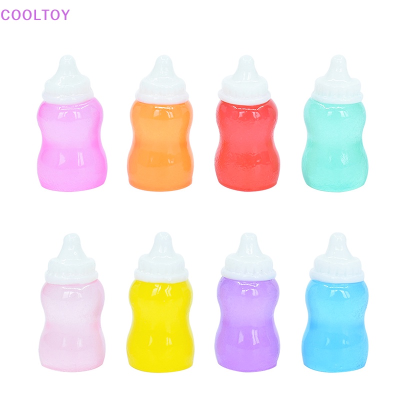 Cooltoy Set 10 Bình Sữa Em Bé mini Màu Dạ Quang Dễ Thương Trang Trí Nhà Búp Bê