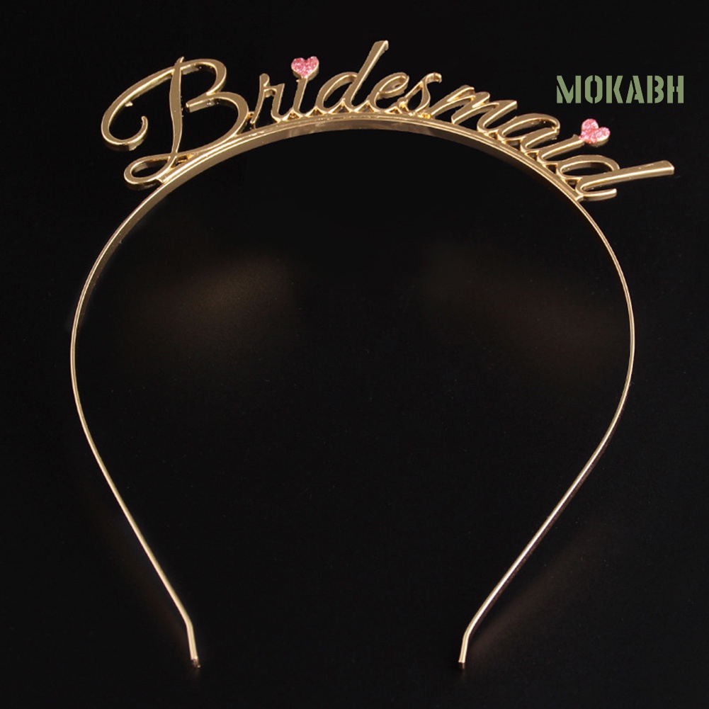 Băng Đô Cài Tóc Hình Trái Tim In Chữ Thời Trang Cho Phù Dâu