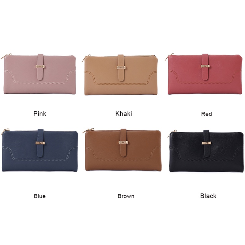 Ví Nữ Dài Da PU Gập Đôi Có Dây Kéo