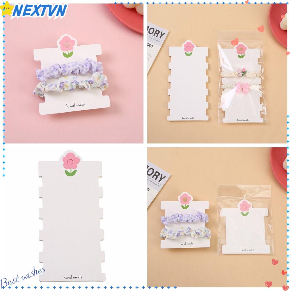 Set 100 Tấm Giấy Cứng Dùng Để Trưng Bày Thiệp / Kẹp Tóc Hình Hoa Dễ Thương