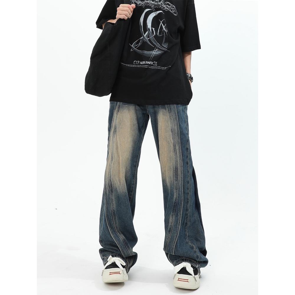 Shavans Quần Jean Ống Rộng Đường Phố Cao Cấp Phong Cách Mỹ Cho Nam