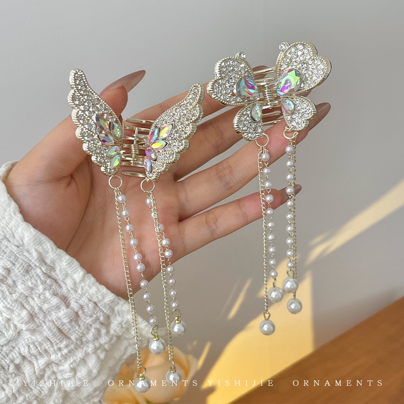 Kẹp Tóc Bướm Đính Ngọc Trai Sang Trọng Cho Nữ Mã 2023