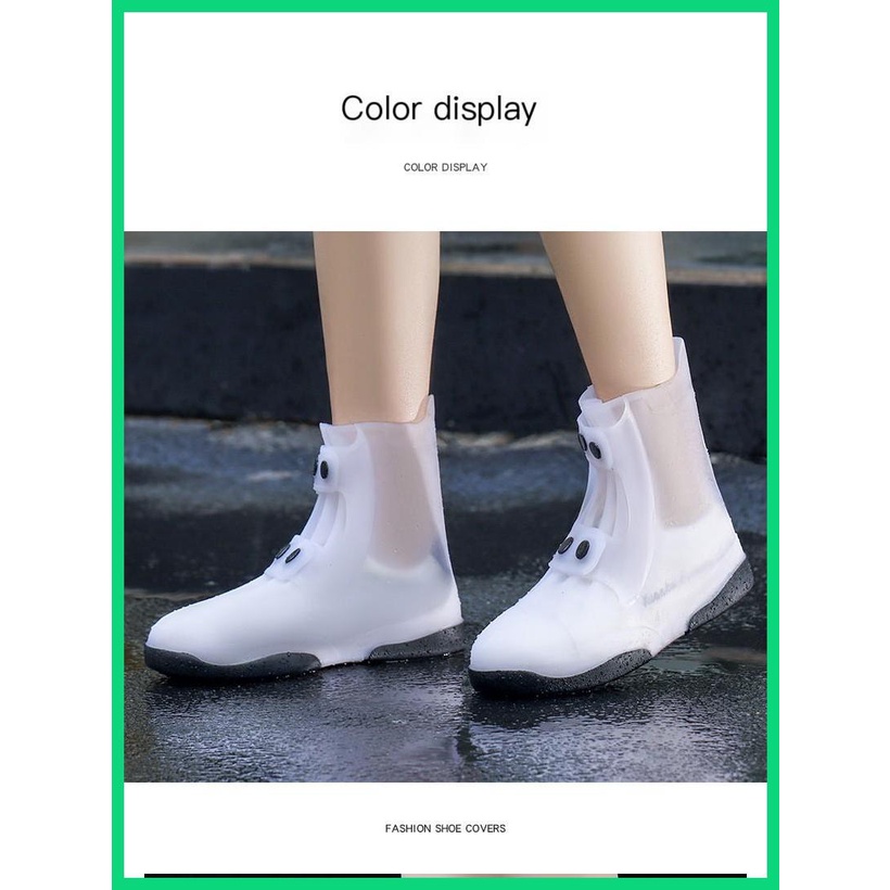 Vỏ Bọc Giày Đi Mưa Bằng Silicon Dày Dặn Chống Trượt / Thấm Nước / Mài Mòn Tiện Dụng Cho Nam Và Nữ