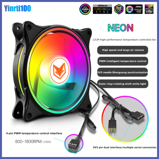 Quạt Tản Nhiệt Thủy Lực 120mm RGB ARGB PWM 4PIN 5V 3PIN Cho Máy Tính