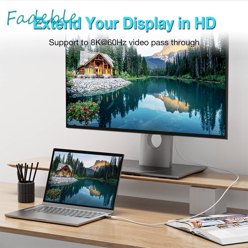 Đầu Chuyển Đổi Type C 8K HD Type-C Sang Ổ Cắm 60hz Chuyên Dụng Cho Máy Tính / Laptop