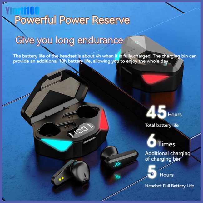 1 Cặp Tai Nghe Chụp Tai X15S TWS Bluetooth 5.0 Không Dây Hiệu Quả Thấp Màn Hình Cảm Ứng Kỹ Thuật Số