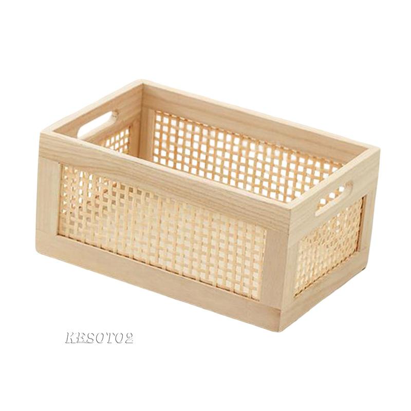 Hộp Gỗ Hình Chữ Nhật 2 Ngăn Đựng Đồ Dùng / Đồ Dùng Đa Năng Tiện Dụng