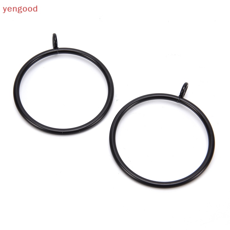 (YGD) 10 Vòng Treo Rèm Cửa Bằng Kim Loại Màu Đen 5 Kích Cỡ