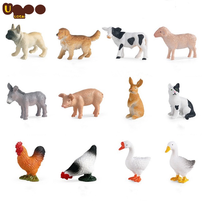 Set 12 Mô Hình Đồ Chơi Gia Cầm Nông Trại Mini Cho Bé