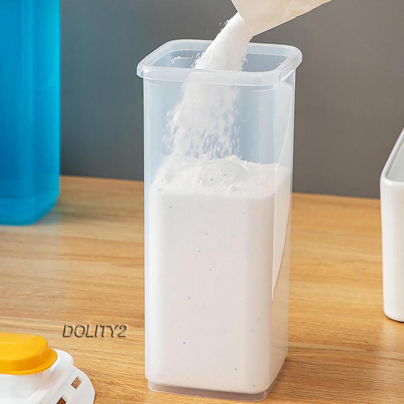 [Dolity2] Hộp Đựng Bột Tẩy Rửa Thực Phẩm Khô Kín Khí Có Nắp Đậy Cho Nhà Bếp