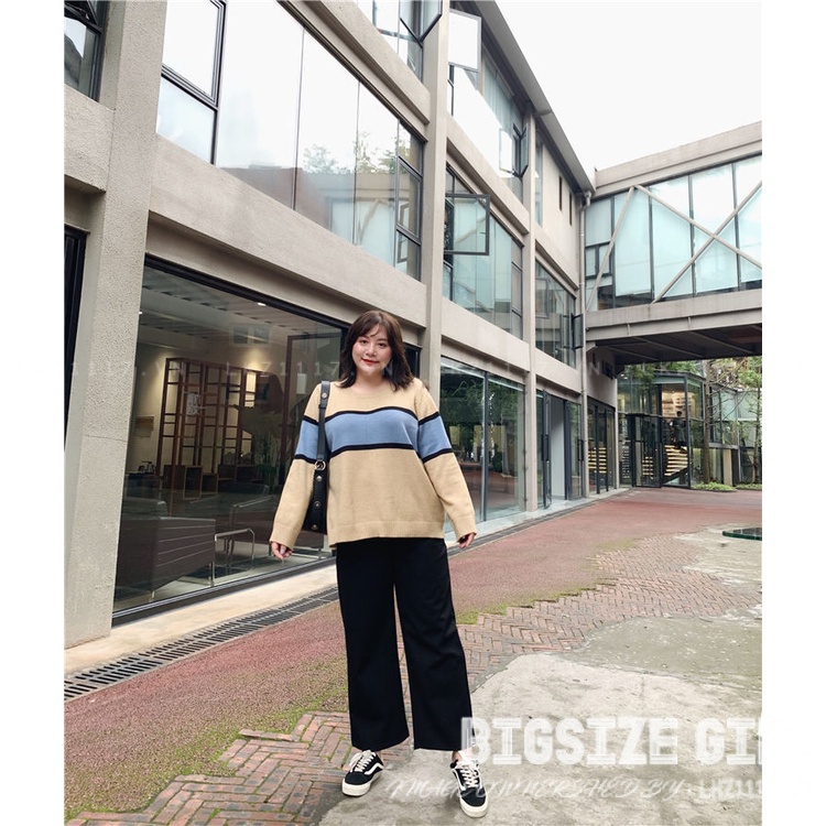 Quần ống rộng Bigsize quần lửng 9 tấc nữ lưng cao cạp cao đen mùa thu Phong cách Hàn Quốc Thời Trang cá tính xinh đẹp cho người mập béo nữ