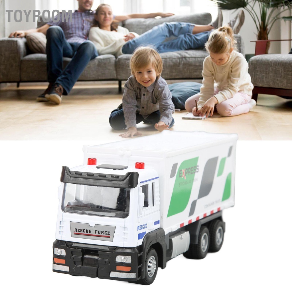 ToyRoom 1:32 Hợp Kim Xe Container Đồ Chơi Mô Hình Phỏng Âm Thanh Ánh Sáng Bán rơ moóc Có Pin