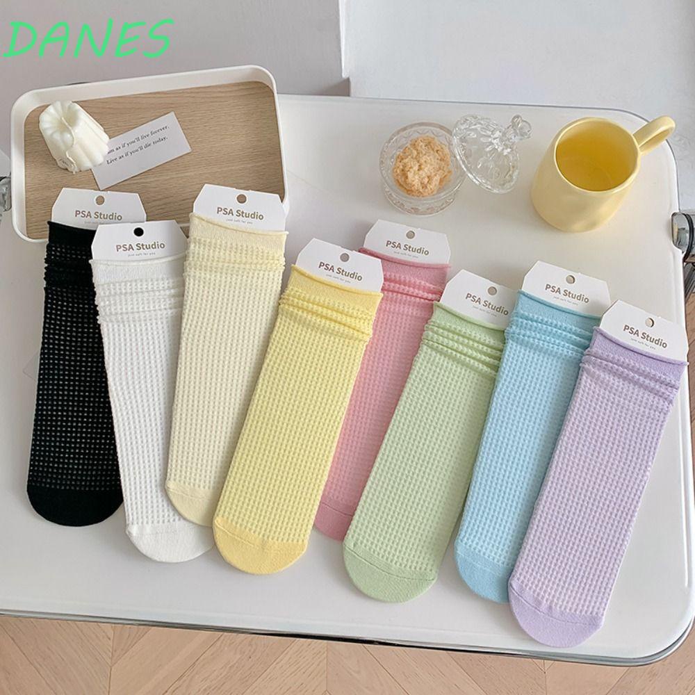 Vớ Cotton Mềm Co Giãn Phối Bèo Màu Kẹo Phong Cách Hàn Quốc Cho Nữ