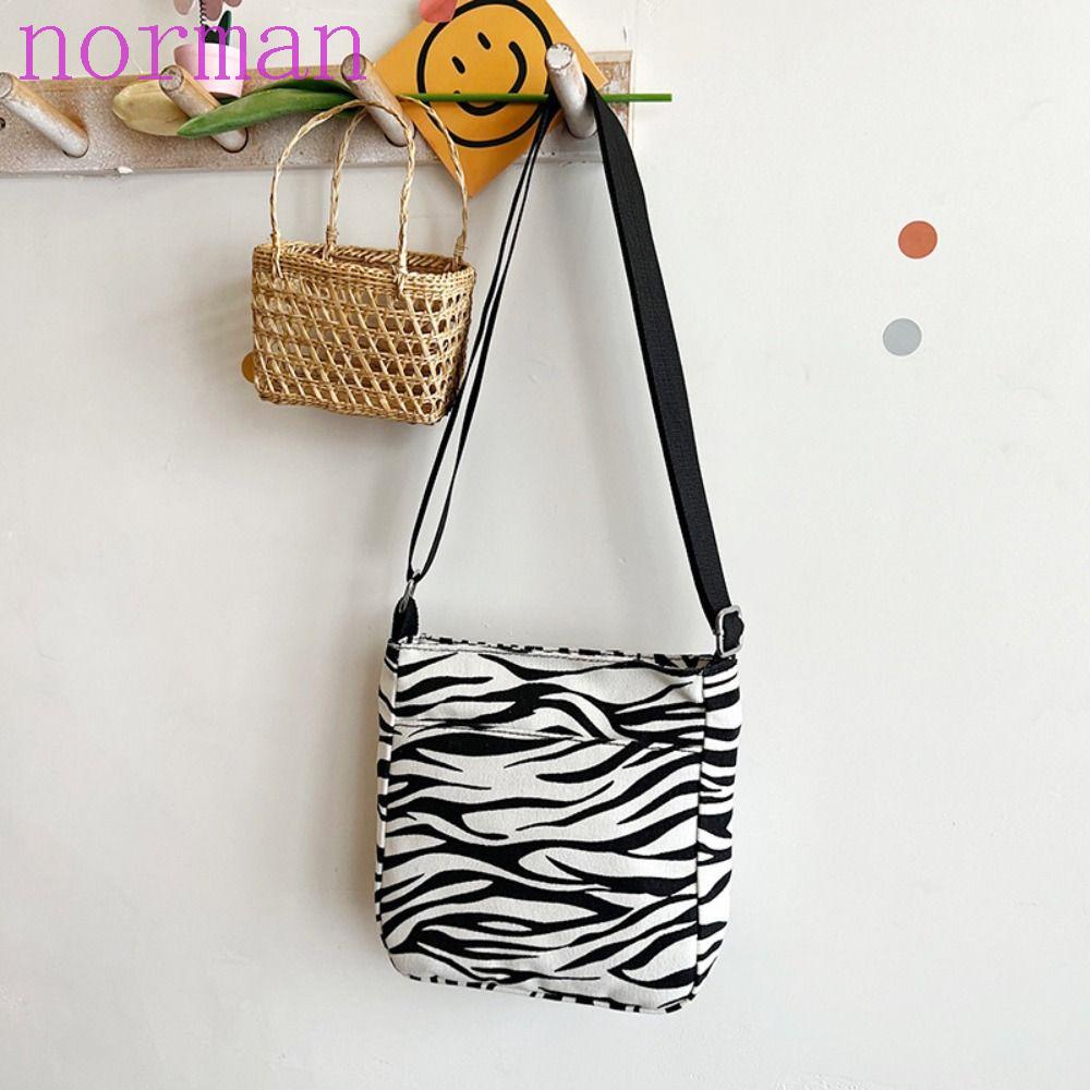 Norman Túi Tote Đeo Vai Vải Canvas Đa Năng Họa Tiết Động Vật Pinto Thông Thường Túi Đựng Điện Thoại Dáng Vuông Họa Tiết Bò Sữa Dễ Thương Cho Học Sinh